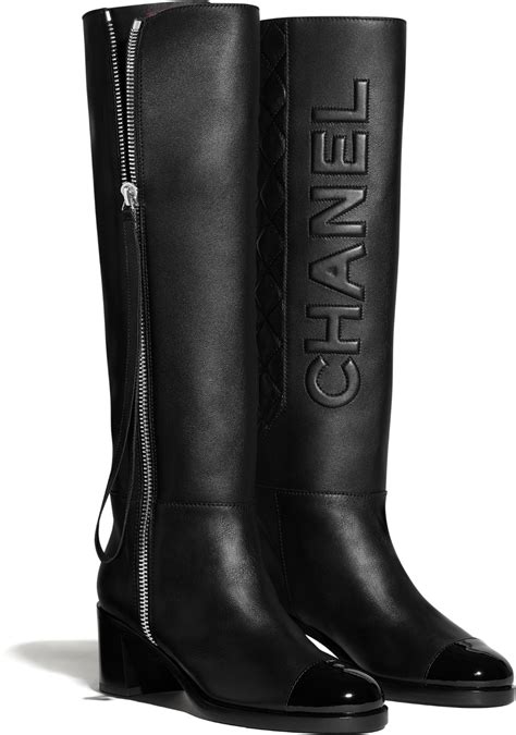 chanel knee high boots flowers|Chanel black canvas heel boots.